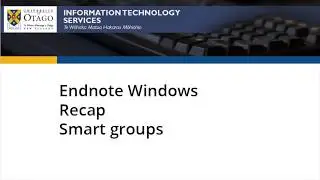 Smart Groups in Endnote on Windows