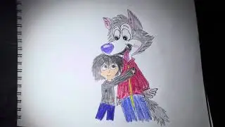 Me hugging chip the wolf! 🐺🍪