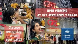 Nose piercing at GRT Jewellers, T.Nagar | Diamond nose pin for daughter | diamond jewellery shopping