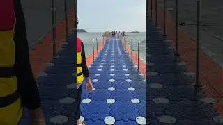 Floating Bridge💦 l Muzhapilangadu drive in beach l #beach #floatingbridge #muzhappilangad #shorts