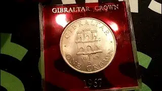GIBRALTAR 1967 ONE CROWN Coin VALUE + REVIEW - Arms of Gibraltar
