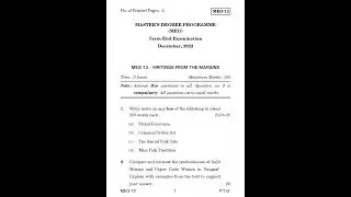 MEG - 13   December 2022 Question Paper