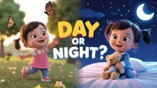 Day and Night Song 🌞🌙 | Fun Opposites Rhyme for Kids | Learn Time with Songs