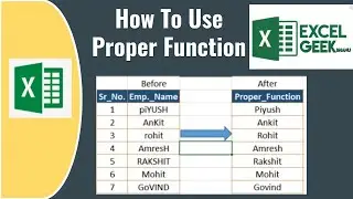 Proper Function In Excel in Hindi | Use of Proper Function In Easy Way in Hindi | @Excel Geek Bhanu