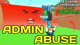 LIVE 🔴ADMIN ABUSE + OG UPDATE & GIVEAWAY Escape Tsunami for Brainrots  | Roblox #adminabuse