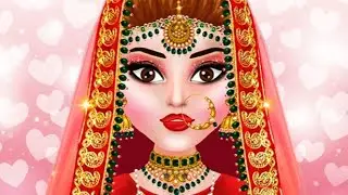 Indian wedding भारतीय विवाह girl game bridal makeup and dress up salon game #barbie #game #doll