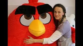 Angry Birds mascot costume I made and putting on
