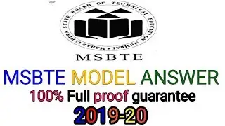 MSBTE summer 2019-20| download | model answer PDF file