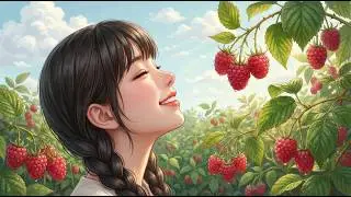 [ASMR] Anime Vlog EP.7 A Cozy Raspberry Harvest | DIY Botanical Candles