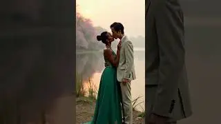 Black Woman and East Asian Man Share a Tender Moment at Sunset #lovestory
