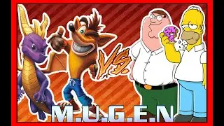 MUGEN Request #14 | Crash and Spyro vs Homer and Peter | #ElManic16