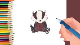 How to Draw a Cartoon Badger surprise easily and step by step | Drawing Tutorials for Kids