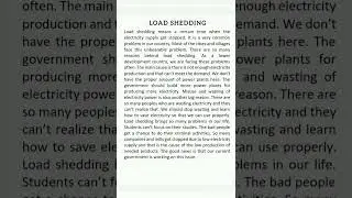 Paragraph : Load Shedding