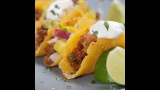 Cheese Shell Mini Tacos #Shorts