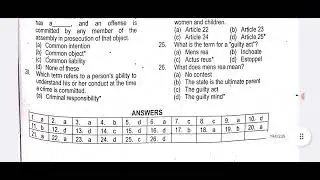 Pakistan Penal Code 1860 | PPC 1860 mcqs | PPC mcqs | PERA mcqs 
