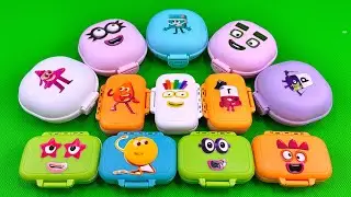 إرضاء ASMR🌈 اختيار مكعبات الأرقام، دورية المخلب، سبونج بوب في بيض قوس قزح مع تلوين SLIME