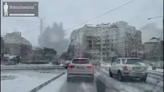 ACUM: Ninge la Botoșani, se circulă &icirc;n condiții de iarnă, utilajele Urban Serv sunt pe străzi