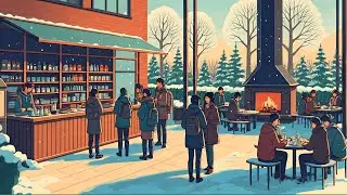 Study Focus Ambience | Outdoor Caf&eacute;, Fire & Gentle Melody