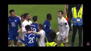 Chelsea and Leeds player fight after late penalty