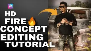 Picart realistic fire manipulation editing tutorial &bull;Calop inspired manipulation editing tutorial&bull;