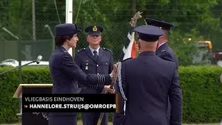 Eerste vrouwelijke vliegbasiscommandant van Nederland aan de leiding op Vliegbasis Eindhoven