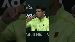 A cheers from Australian Open champion Carlos Alcaraz 🥂