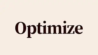 Optimize Meaning and Definition