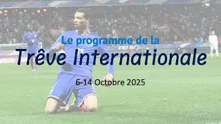 Le programme de la TRÊVE INTERNATIONALE d'octobre 2025 !
