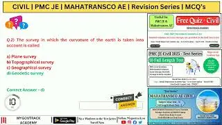Civil | PMC JE | MAHATRANSCO AE | Most Expected Questions Revision Series - 1 |#pmcje #mahatranscoae