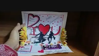 Beautiful Homemade Anniversary Card /DIY Greetings Cards for Anniversary/Valentine's day card