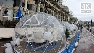 GEORGETOWN DC Relaxing City Walks In Winter - Outdoor Dining | Relaxing Walking Video for Sleeping