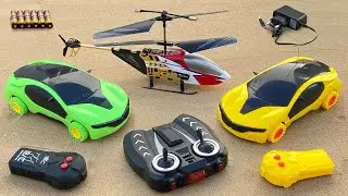 Radio Control RC Flying Helicopter with Rechargeable  RC Light Car and Airplane Unboxing & Testing 😍