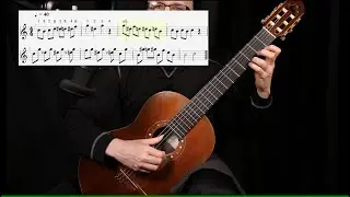Чтение нот с листа для гитары. Упражнение 7 (струна 2-я си в первой позиции)