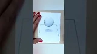 3D Drawing Tutorial || 3D Ball floating on paper || 😱 Easy 3D illusion Drawing Tutorials #Shorts