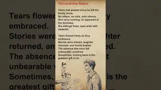 ⭐Slow English Story | The Lost Brother Returns | A Heartwarming Family Short Story #englishstory