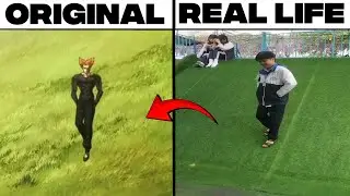 Garou Sliding One Punch Man Original vs Real Life