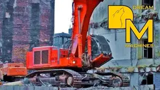 HITACHI ZAXIS 670 LONGFRONT BAGGER ABBRUCH IN DER INNENSTADT