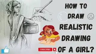 How TO Draw Realistic Girl ? Girl Sketch #art #realistic #freehand #drawing