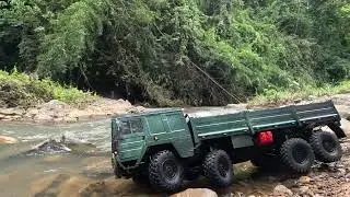 Cross RC MC8 military Truck Adventure in Water stream survival