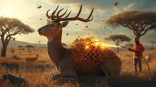 Deer Covered in Painful Honeycombs 🐝💔 Emotional Rescue in the Wild#trending 