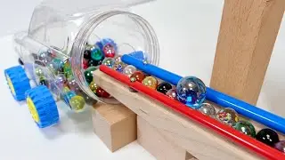 Marble Run ASMR ☆ Wooden Cubolo & Wave Slope Tower Course