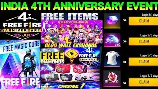 FREE FIRE 4TH ANNIVERSARY PARTY REWARDS