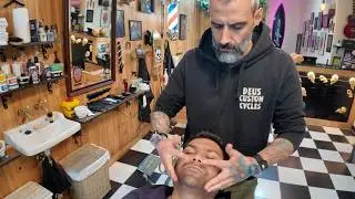 Deep Shaving ASMR with Richard ✂️ Hot Towel & Razor Sounds | Luciffer Barbershop Portugal