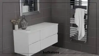 Vermont 800 & 400 gloss white wall mounted vanity unit and 1200 &nbsp;white worktop