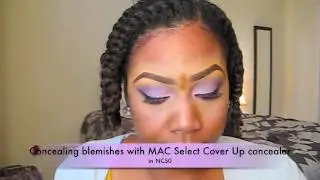 Part 2: Flat Twist Out and Violet Makeup Look