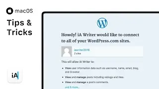 Share To WordPress from iA Writer for Mac [2016]
