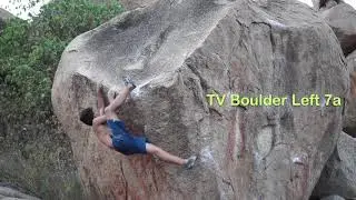 TV boulder left Route 7a