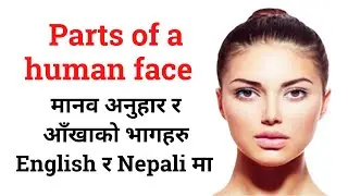 Parts of a human face मानव अनुहार को भागहरु EnglishNe-pali translation.Learn Basic/beginner English