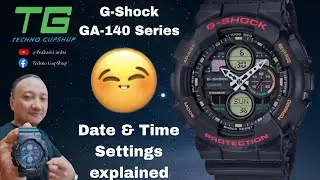How to change Date & Time | G-Shock GA-140-1A4DR | GA-140 Series | Casio Watch|  Settings Explained