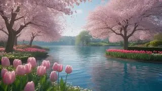 Deep Sleep & Relaxation Music 🌸 Peaceful Garden Lake | Stress Relief, Meditation, Feel Calm